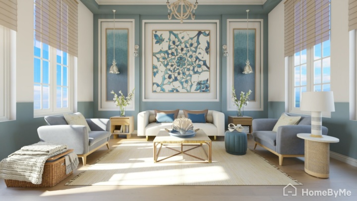 Coastal blue Living Room