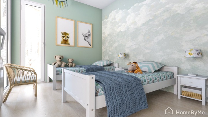 A realistic images made on HomeByMe of a modern child bedroom