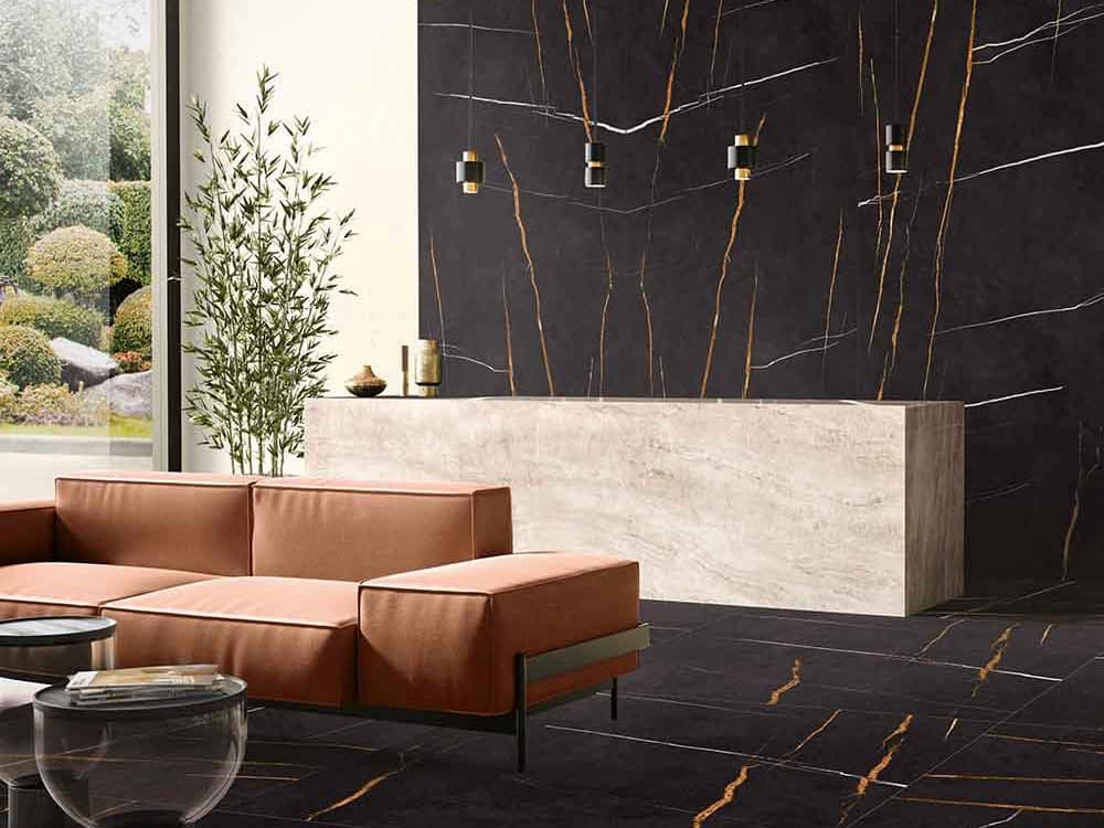 Sahara Noir FORTE Porcelain countertops by Francini