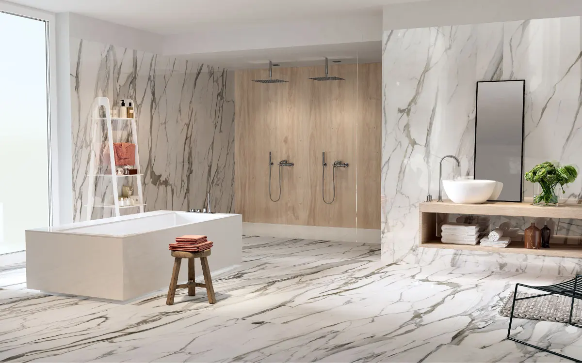 Calacatta Borghini, a Forte Porcelain slab offered by Francini, Inc.