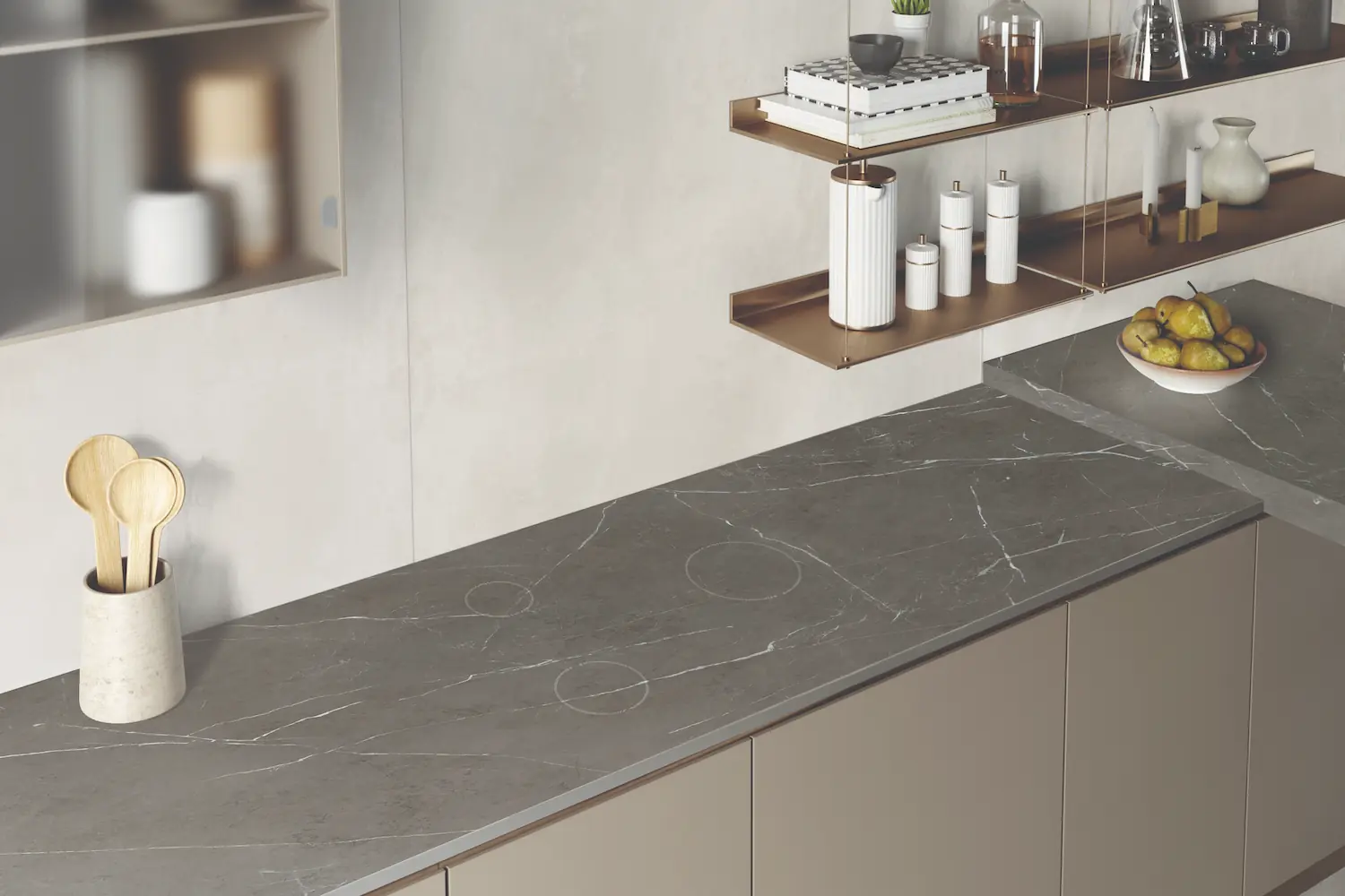 Pietra Grigio FORTE Porcelain countertops by Francini