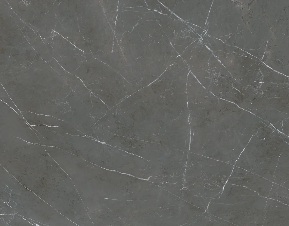 Pietra Grigio porcelain slab in the FORTE series